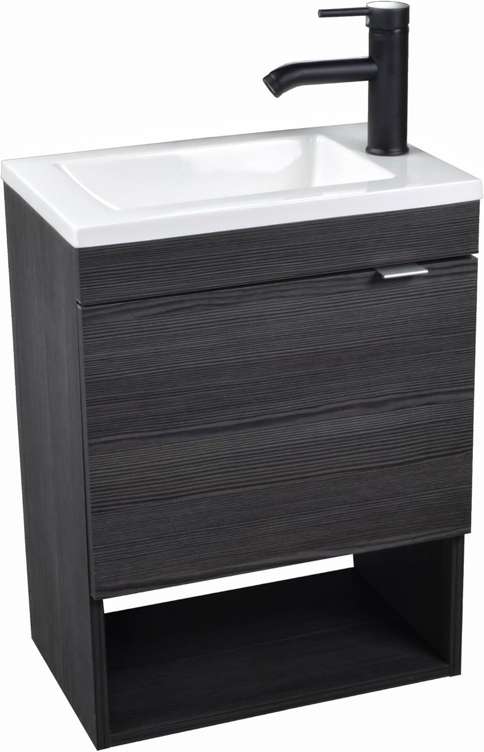 Esatto Paquete Mueble Bleu y Sanitario WC-002 Espejo Gratis (Siberia (Blanco) Monomando Negro)
