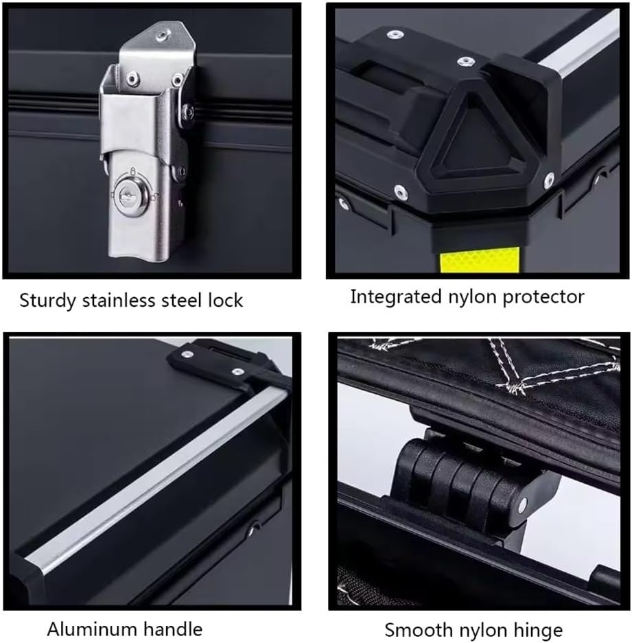 Caja Superior de Aluminio para Maletero de Motocicleta, 25 L, 30 L, 36 L, 45 L, 55 L, 65 L, Caja Superior Universal para Motocicleta, Funda para portaequipajes para Casco, Caja Trasera para