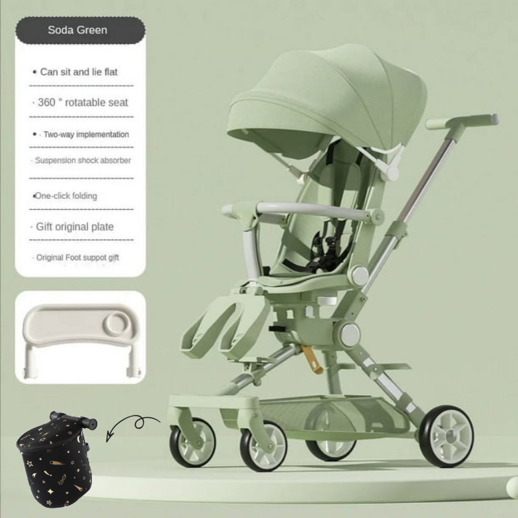 Cochecito de bebé cochecito de cuatro ruedas cochecito de bebé ligero bidireccional carrito para niños Cochecito de bebé con comodidad para bebé ShopWise Round