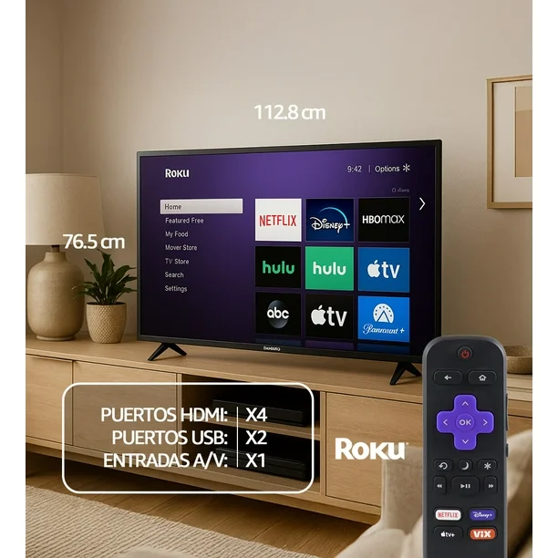 Pantalla Televisión DAEWOO 55 Pulgadas 4K LED UHD FRAMELESS ROKU TV