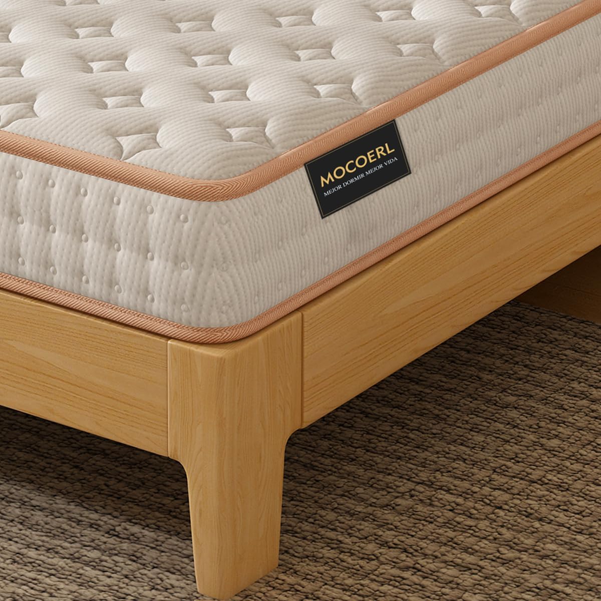 MOCOERL Colchón Individual de Espuma Viscoelástica, Alta Elasticidad, Ultra Transpirable, El Colchón se Puede Utilizar por Ambos Lados.190 cm x 100 cm x 18cm