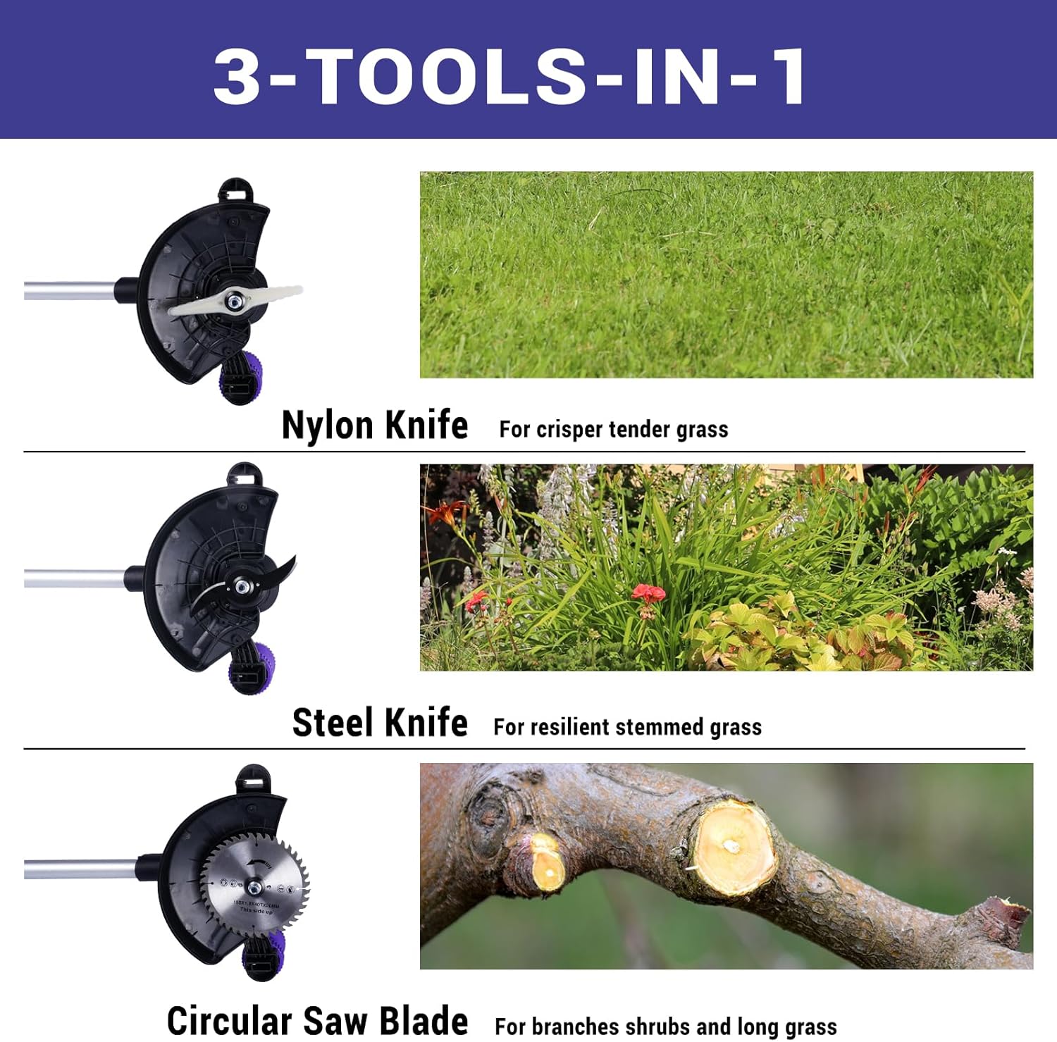 Weed Wacker inalámbrico, 20 V máx. x 4.0 Ah funciona con batería, tiempo de ejecución 75-100 minutos, peso solo 5 libras, cortacésped en 1 (con batería de 4.0 Ah)