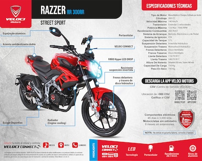 Motocicleta Veloci Razzer GTR 300 cc 2026