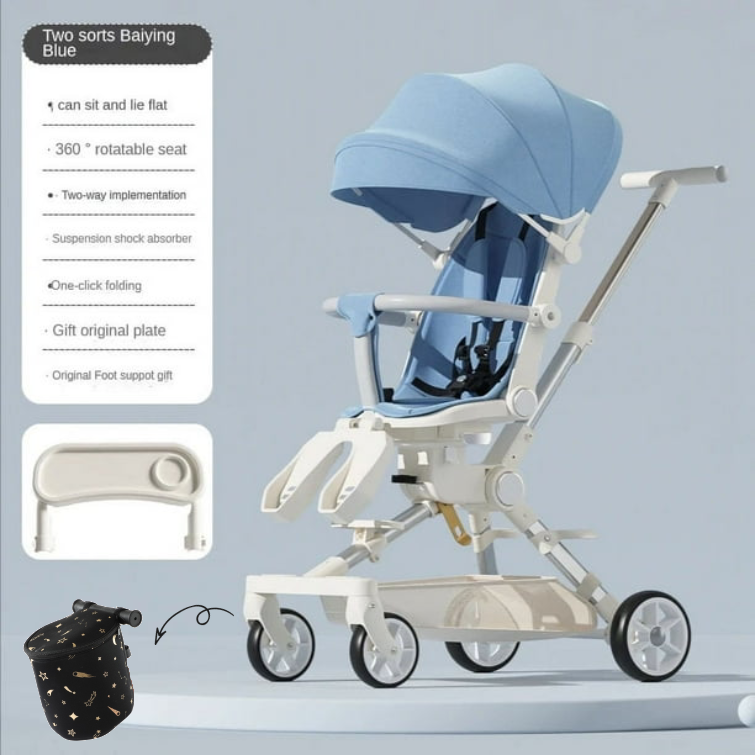 Cochecito de bebé cochecito de cuatro ruedas cochecito de bebé ligero bidireccional carrito para niños Cochecito de bebé con comodidad para bebé ShopWise Round