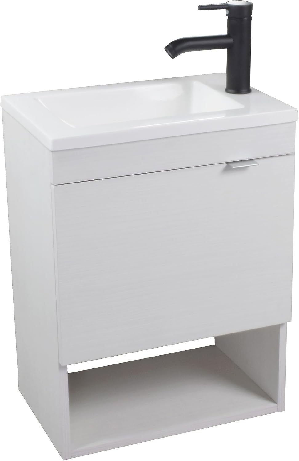 Esatto Paquete Mueble Bleu y Sanitario WC-002 Espejo Gratis (Siberia (Blanco) Monomando Negro)