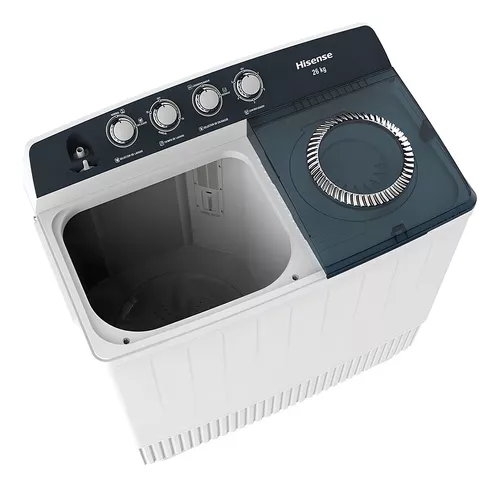 Lavadora Hisense Doble Tina 26 Kg Semiautomática Storm Wash Color Blanco