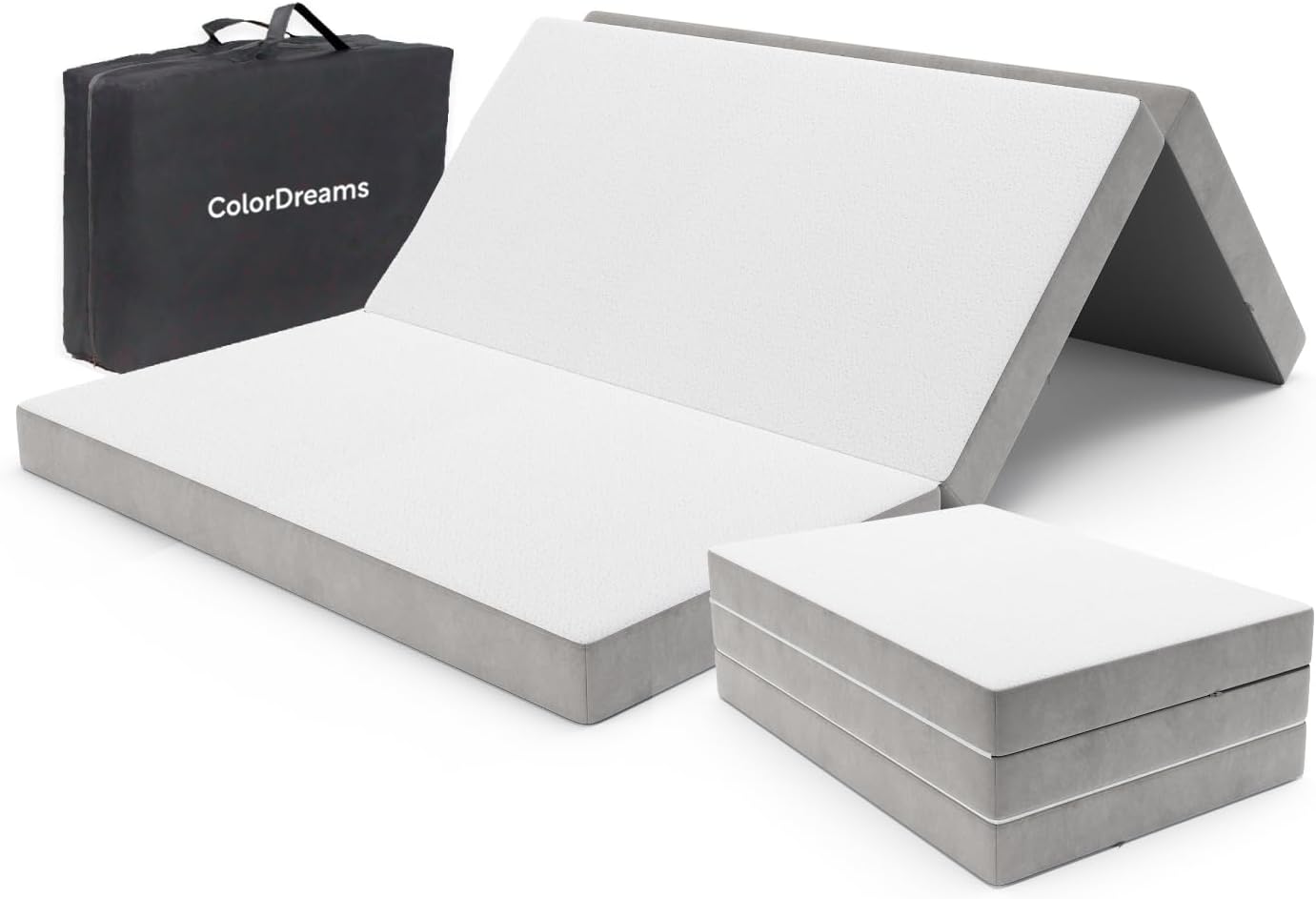COLORDREAMS | Sofá Cama Matrimonial Plegable – Sillón Multifunción 3 En 1 – Relleno De Espuma – Funda Lavable – Hipoalergénico – Gris