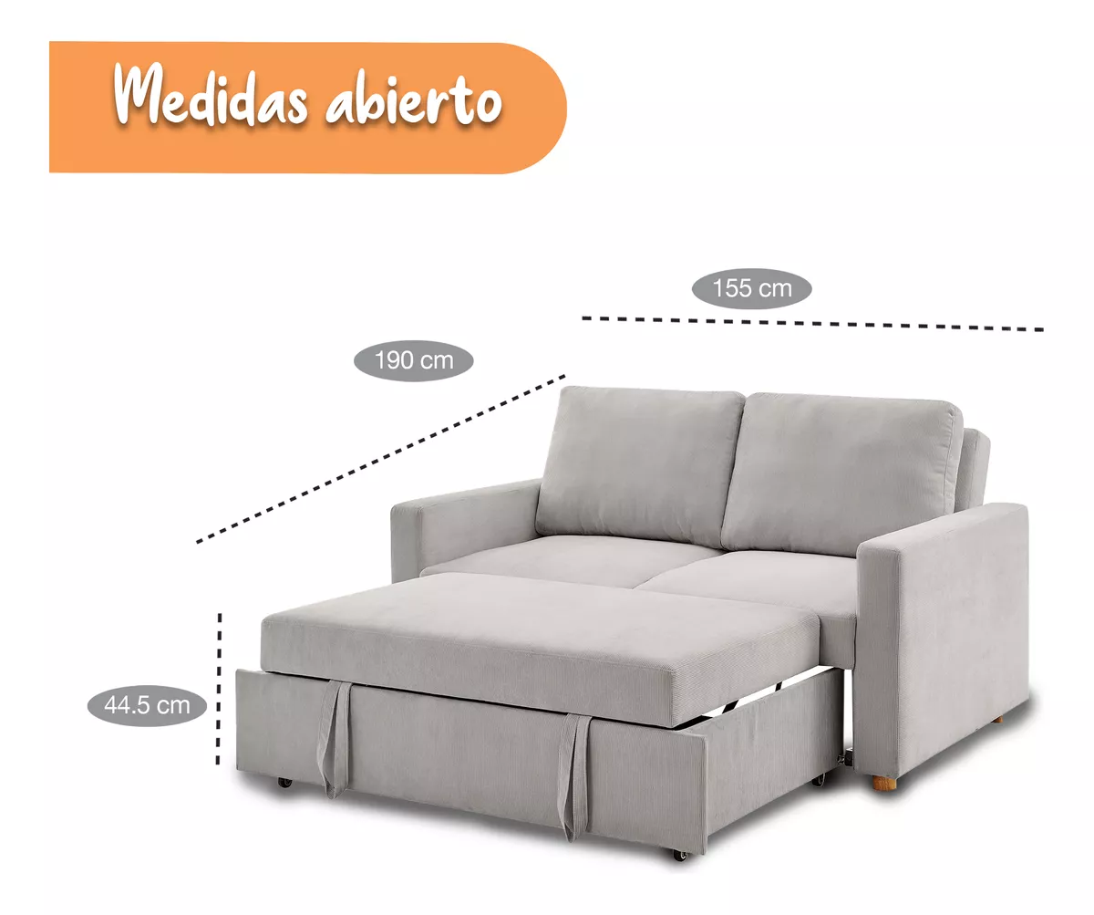 Sillón Sala Sofacama Matrimonial Comodo Moderno Minimalista
