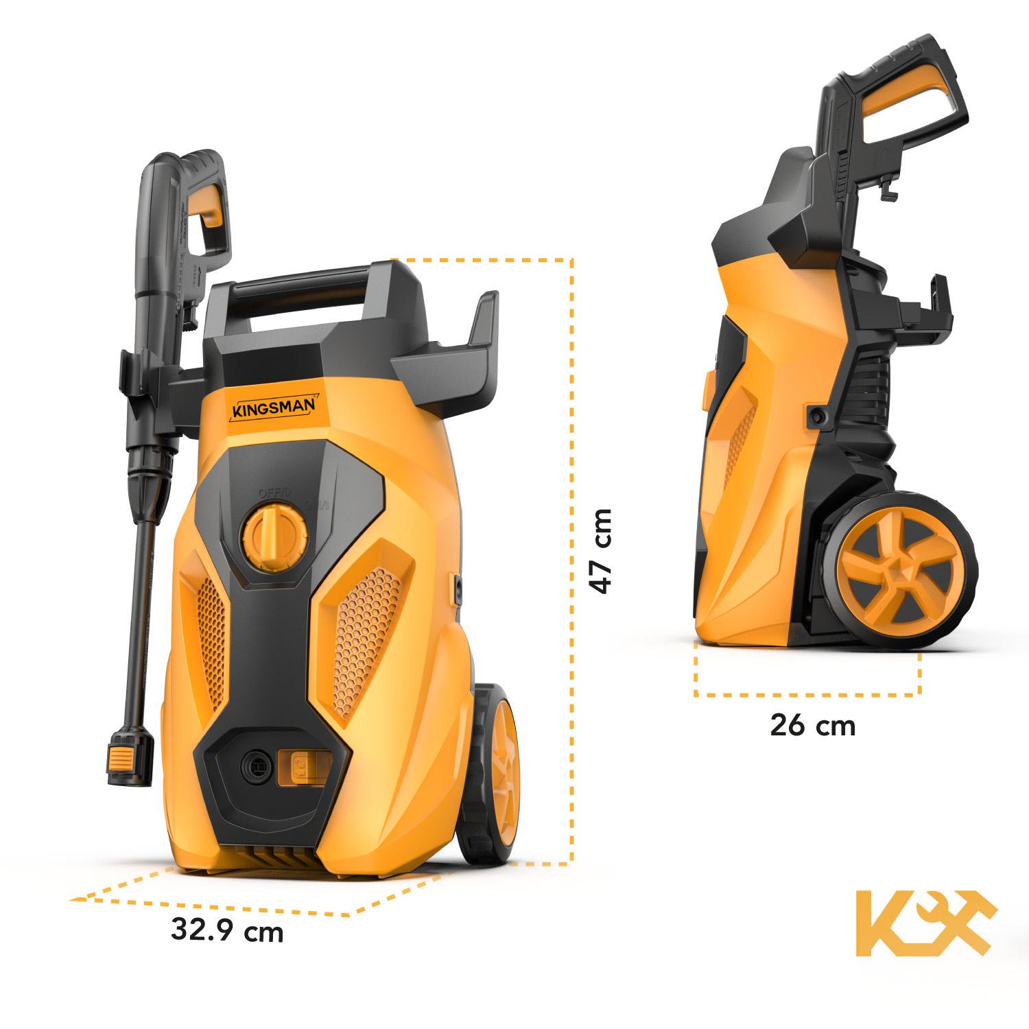 Hidrolavadora Eléctrica Portatil 2000 Psi 1600w + Accesorios Kingsman HIDROKING2000
