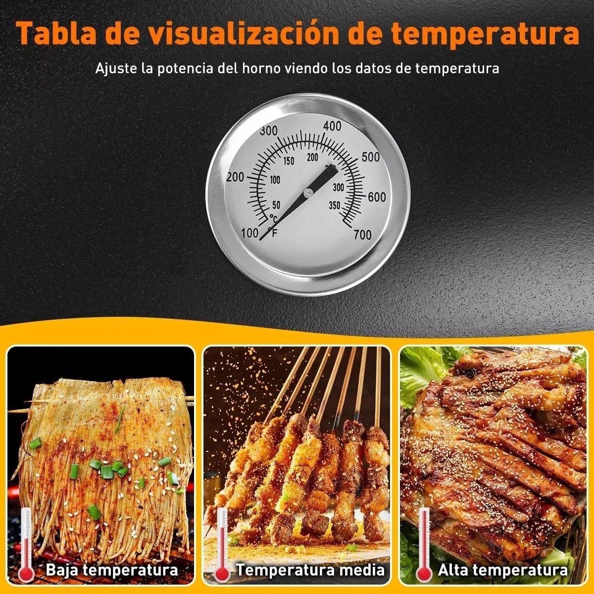 Asador de Carbon con Funda Antipolvo y Cepillo, Parrilla de Carbón con Temperatura Controlada en Forma de Barril, Parrilla de Patio Trasero Fiesta Barbacoa, Camping Grill Doble Capa