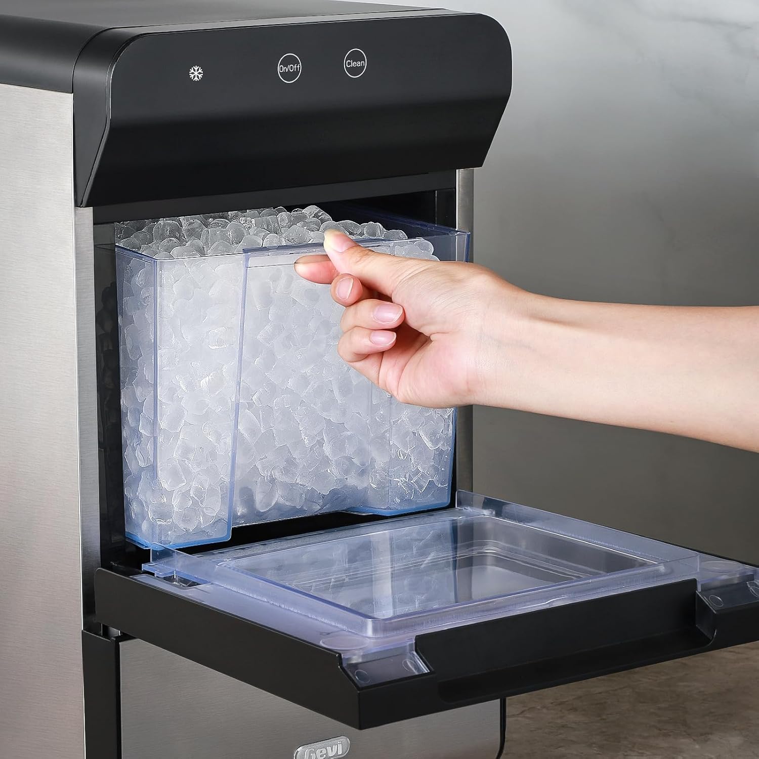 Máquina de hielo para encimera Gevi home V2.0, máquina de hielo con bandeja autolimpiante, simplemente ábrala y vierta para rellenar agua, carcasa de acero inoxidable, se puede colocar debajo del gabinete-----Paño de limpieza