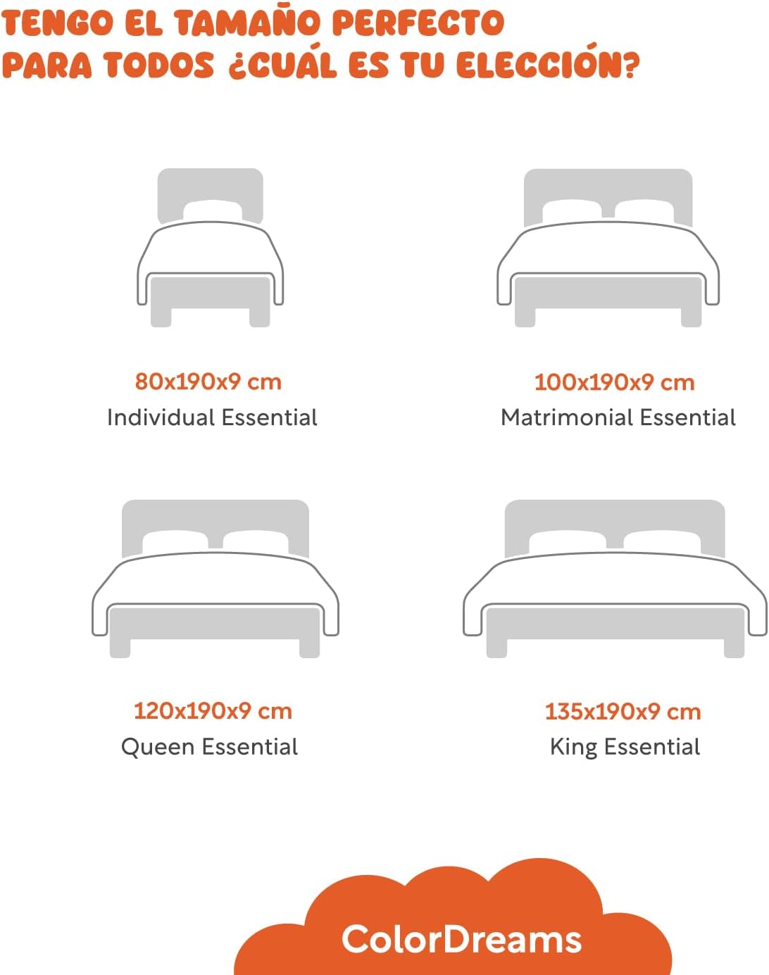 COLORDREAMS | Sofá Cama Matrimonial Plegable – Sillón Multifunción 3 En 1 – Relleno De Espuma – Funda Lavable – Hipoalergénico – Gris