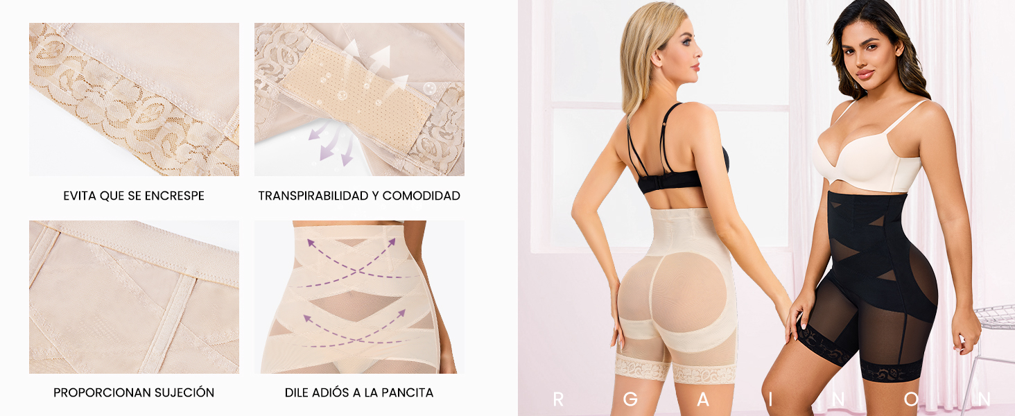 Fajas para Mujer Moldeadora de Malla Transpirable