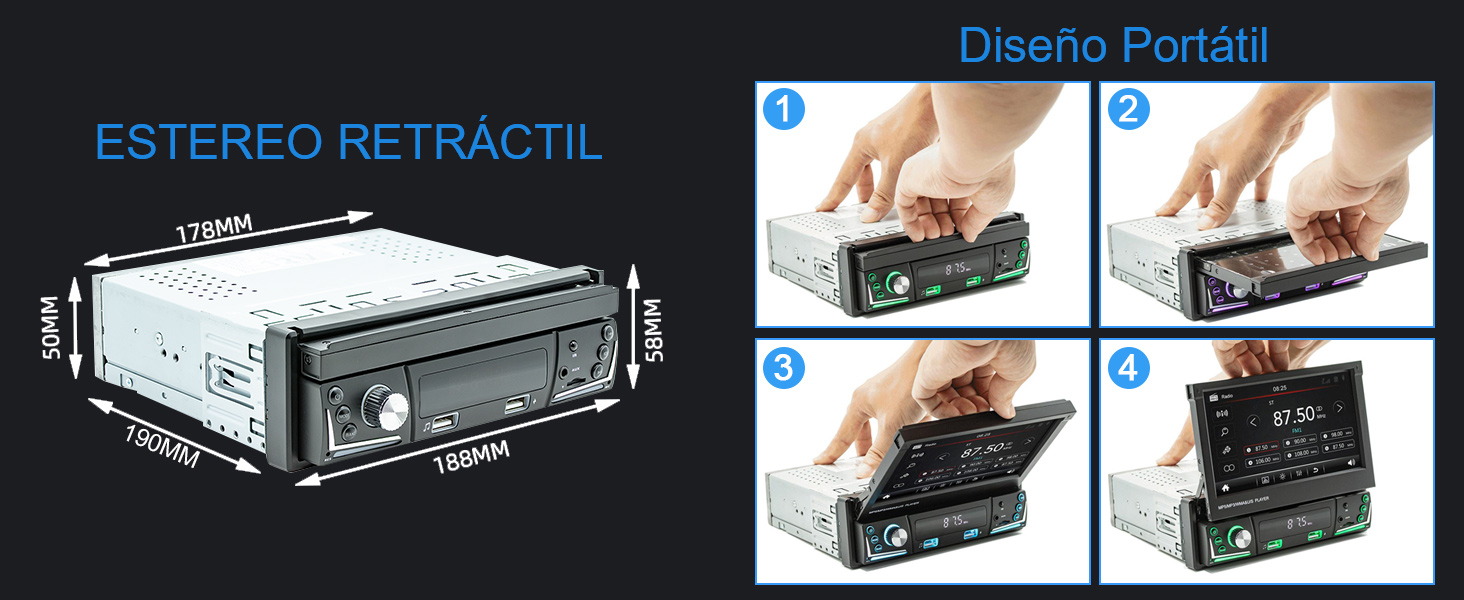 Estereo Retráctil
