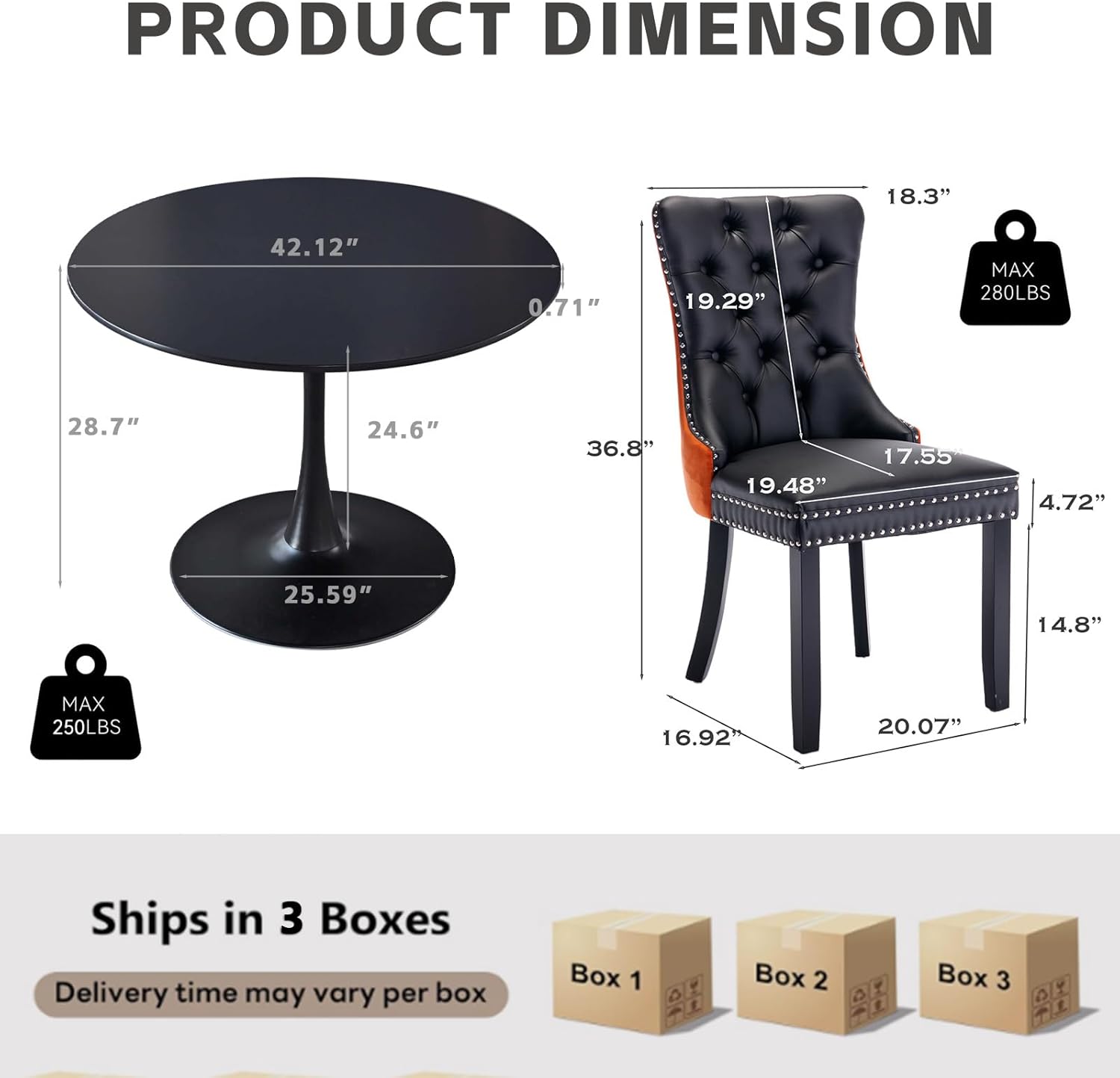 Juego de 6 sillas de comedor tapizadas de piel, estilo moderno, con ribete de cabeza de clavo y pata de madera, anillo de metal para comedor y sala de estar (blanco y negro, juego de 6)