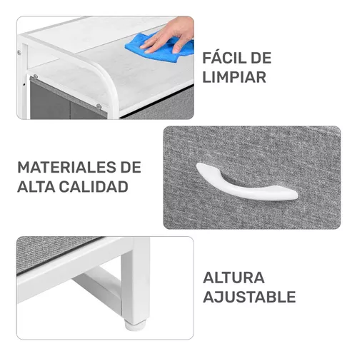 Mueble Buro Organizador Comoda Metal 7 Cajoneras Tela Color Café