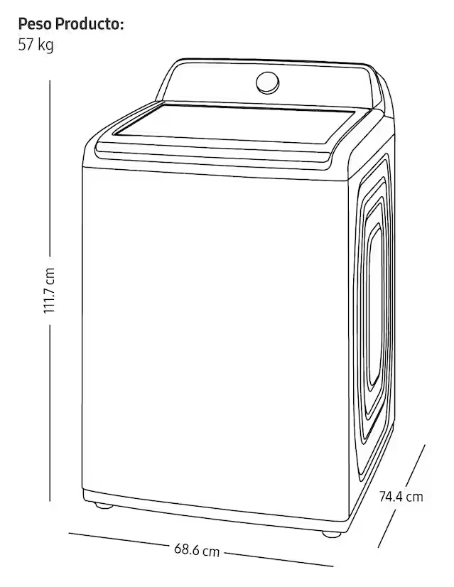 SAMSUNG  Lavadora 21 kg automática carga superior WA21A3344GV/AX