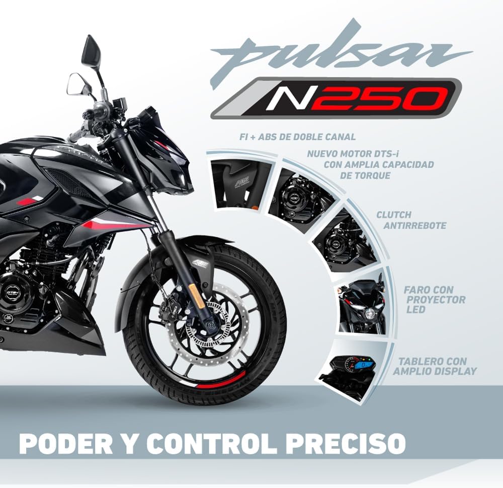 BAJAJ Motocicleta Pulsar N250 FI ABS Negro 2025