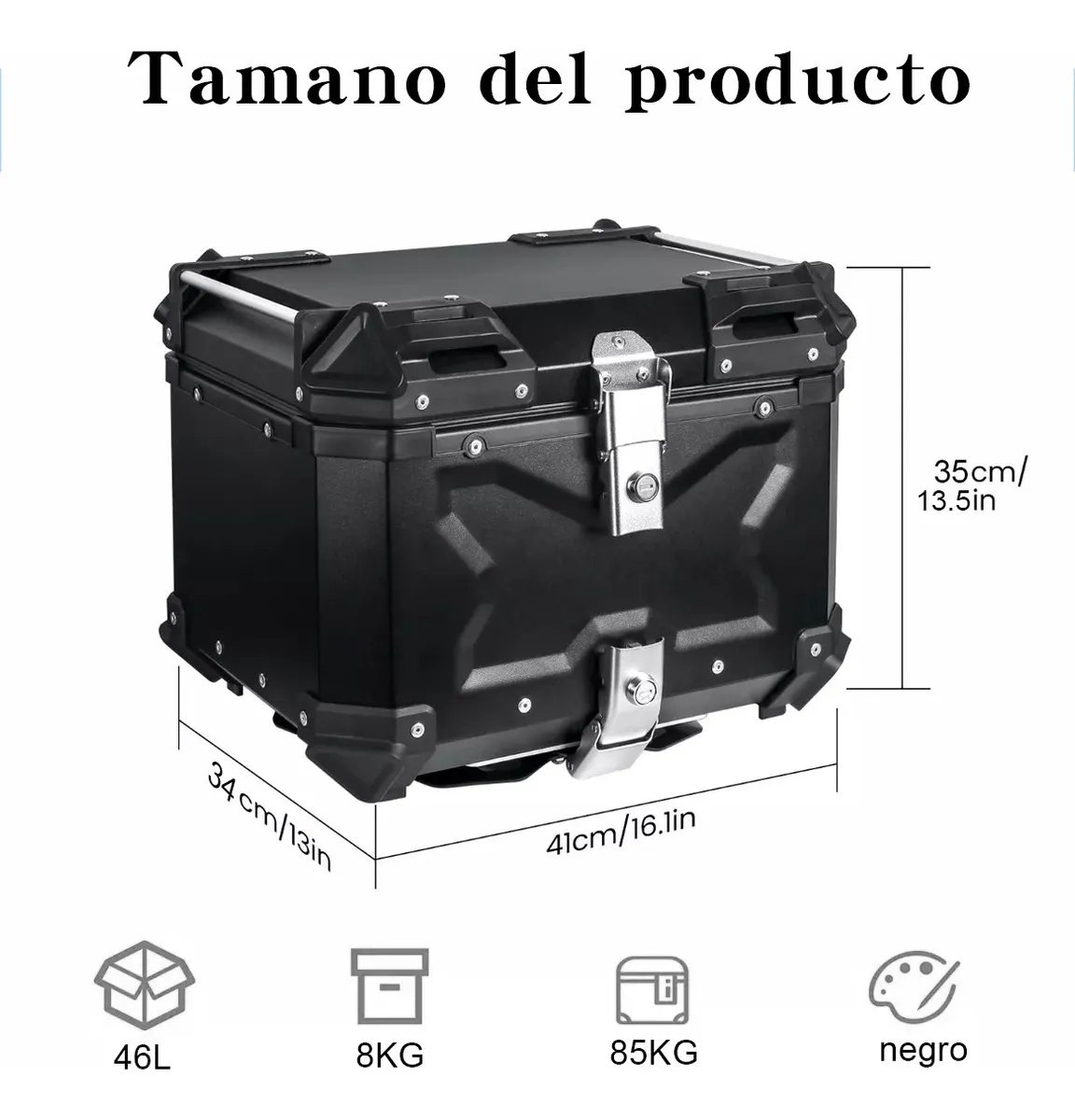 Caja Para Moto Top Case Maletero Todo El Aluminio 45l