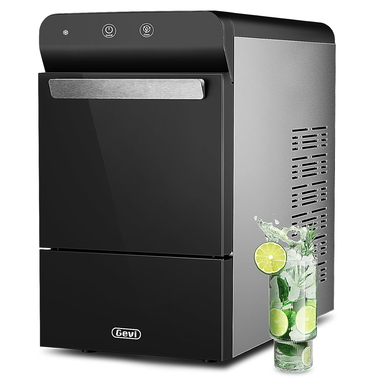 Máquina de hielo para encimera Gevi home V2.0, máquina de hielo con bandeja autolimpiante, simplemente ábrala y vierta para rellenar agua, carcasa de acero inoxidable, se puede colocar debajo del gabinete-----Paño de limpieza