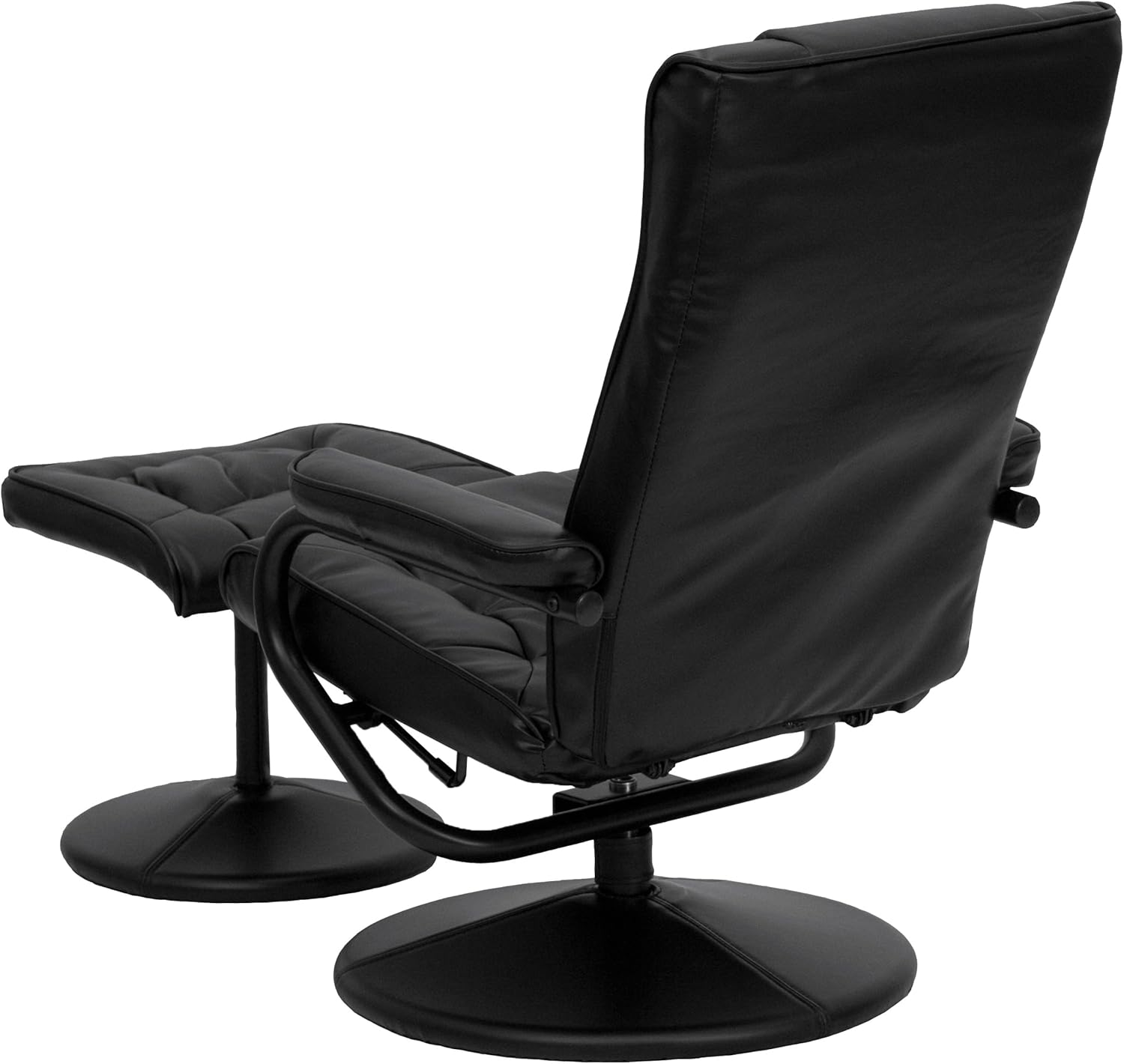 Flash Furniture Rachel - Reclinador y otomano contemporáneo multiposición con Base Envuelta en Piel café Suave