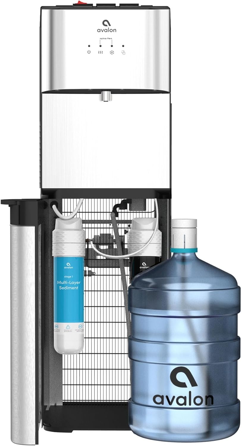 Avalon - Dispensador de Enfriador de Agua de Carga Inferior A3F con ajustes de Temperatura BioGuard-3, filtrado por UL