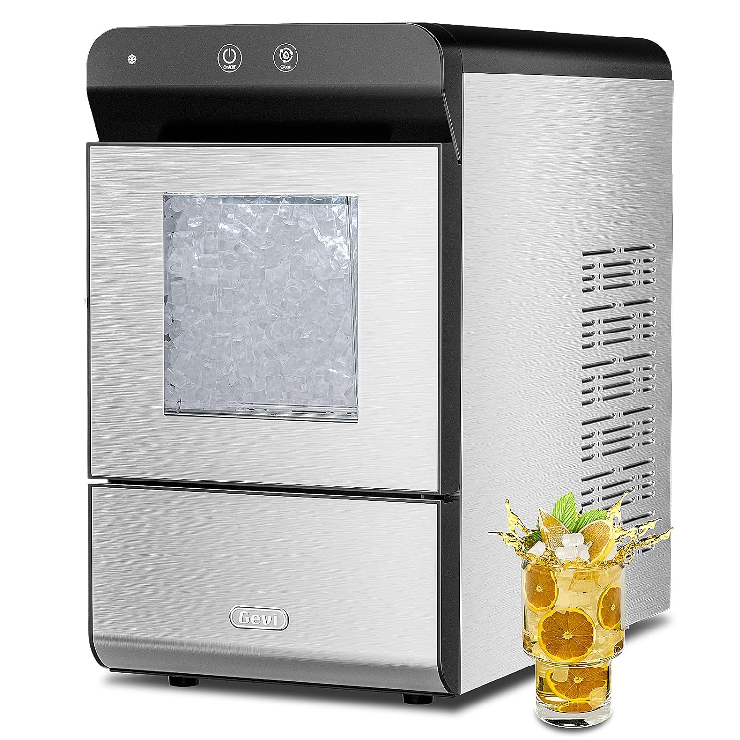 Máquina de hielo para encimera Gevi home V2.0, máquina de hielo con bandeja autolimpiante, simplemente ábrala y vierta para rellenar agua, carcasa de acero inoxidable, se puede colocar debajo del gabinete-----Paño de limpieza