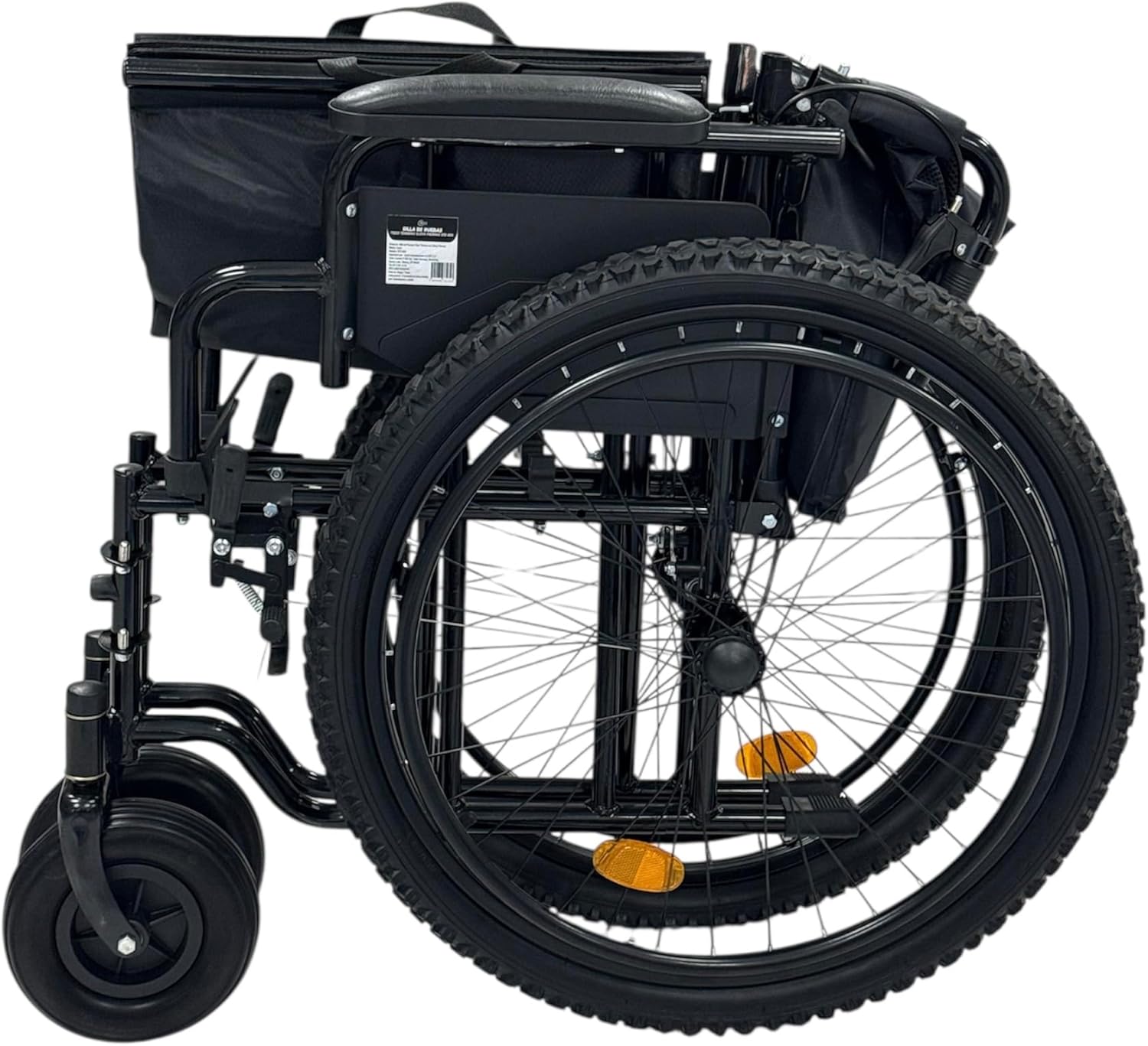 SILLA DE RUEDAS PARA ADULTO TODO TERRENO CON ELEVA PIERNAS DE LUJO DESMONTABLE, NEUMATICA, RESISITENTE PLEGABLE, DESCANSAPIES REMOVIBLES, DESCANSABRAZOS REMOVIBLE, RESPALDO PLEGABLE, ORTOPEDICA STE-909