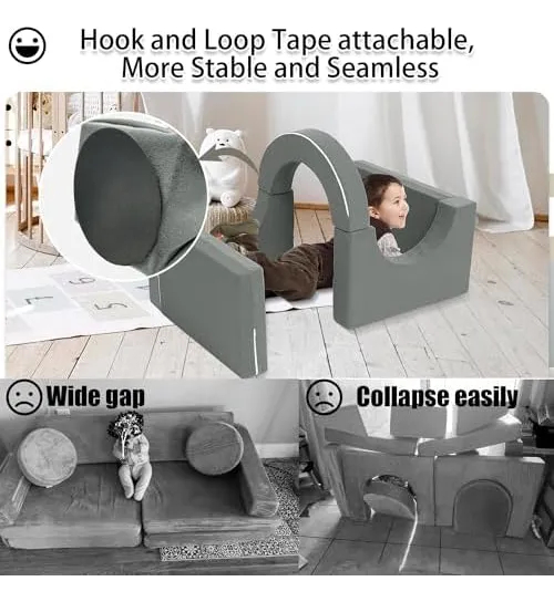 Sofá Modular Para Niños, Sofá Convertible De 12 Piezas, Sofá