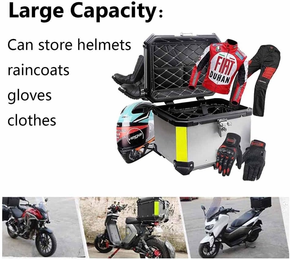 Caja Superior de Aluminio para Maletero de Motocicleta, 25 L, 30 L, 36 L, 45 L, 55 L, 65 L, Caja Superior Universal para Motocicleta, Funda para portaequipajes para Casco, Caja Trasera para