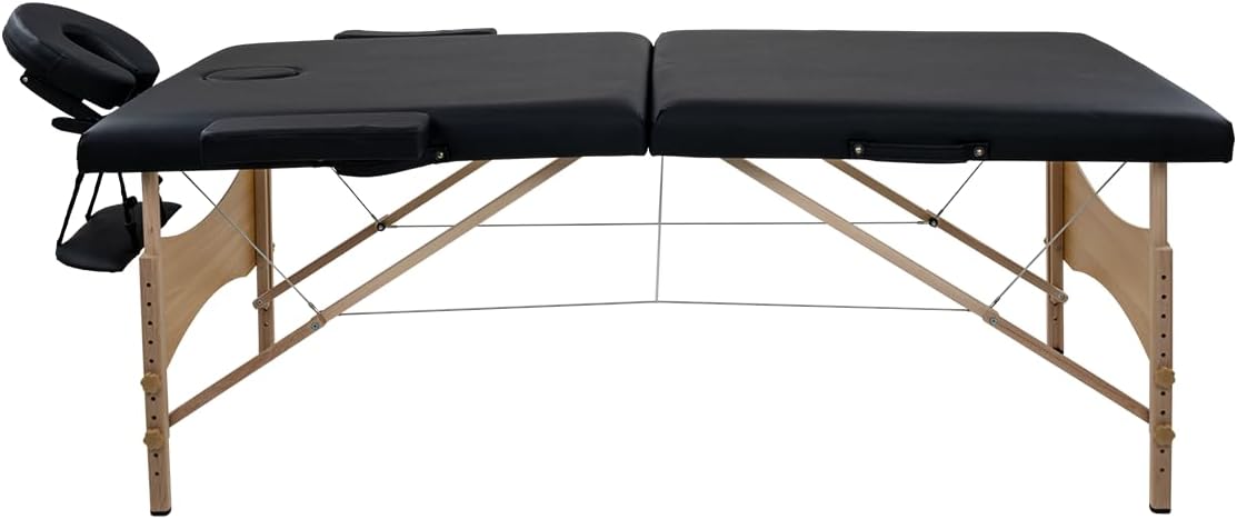 LUXZEN - Cama para Masajes Portatil Plegable Profesional con Estuche y Altura Ajustable Camilla Fisioterapia Ideal para Tatuar SPA Quiropraxia o Facial (Extra Grande 85cm Ancho) (Beige)