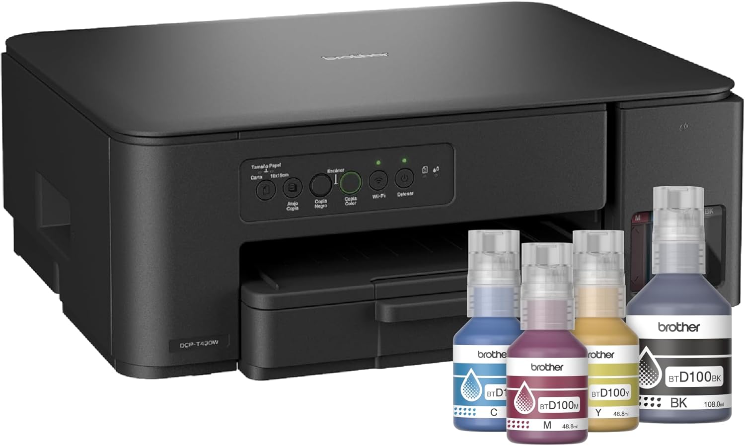 Brother Impresora Multifuncional 3 en 1 Inyección de Tinta Continua a Color DCP-T536DW | Tecnología InkBenefit Tank | Impresión Dúplex, Conectividad Wi-Fi | Impresión en Negro y Color