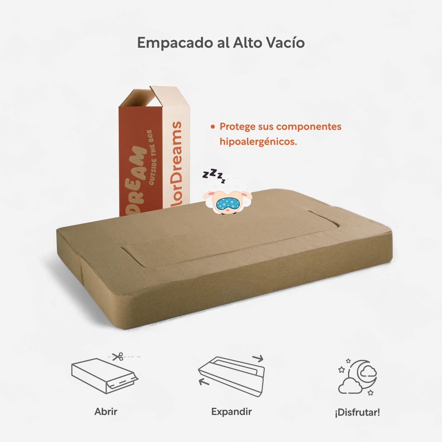 COLORDREAMS | Sofá Cama Matrimonial Plegable – Sillón Multifunción 3 En 1 – Relleno De Espuma – Funda Lavable – Hipoalergénico – Gris