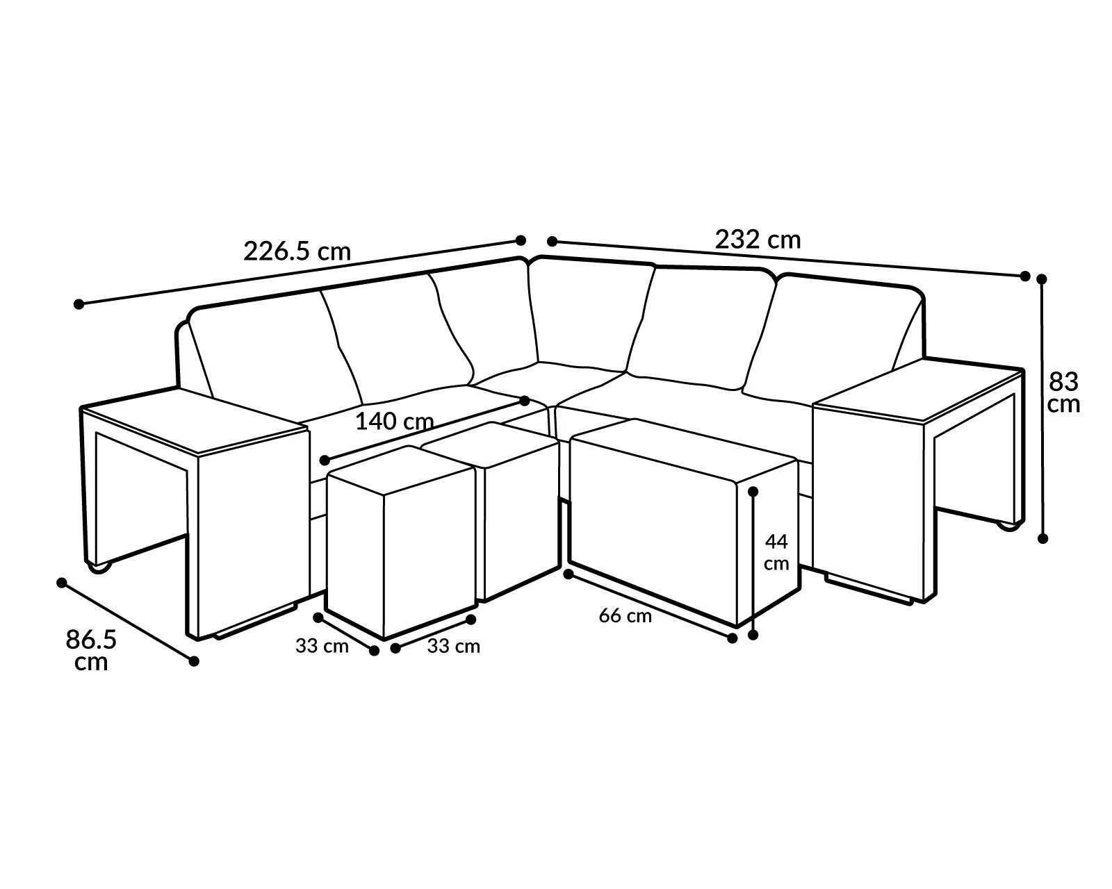 Sala Esquinera Michelle Contemporánea 5 Piezas