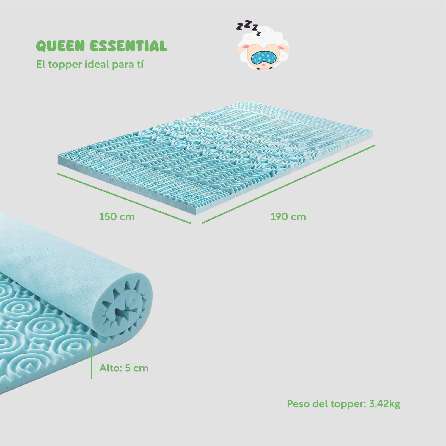 COLORDREAMS | Sofá Cama Matrimonial Plegable – Sillón Multifunción 3 En 1 – Relleno De Espuma – Funda Lavable – Hipoalergénico – Gris