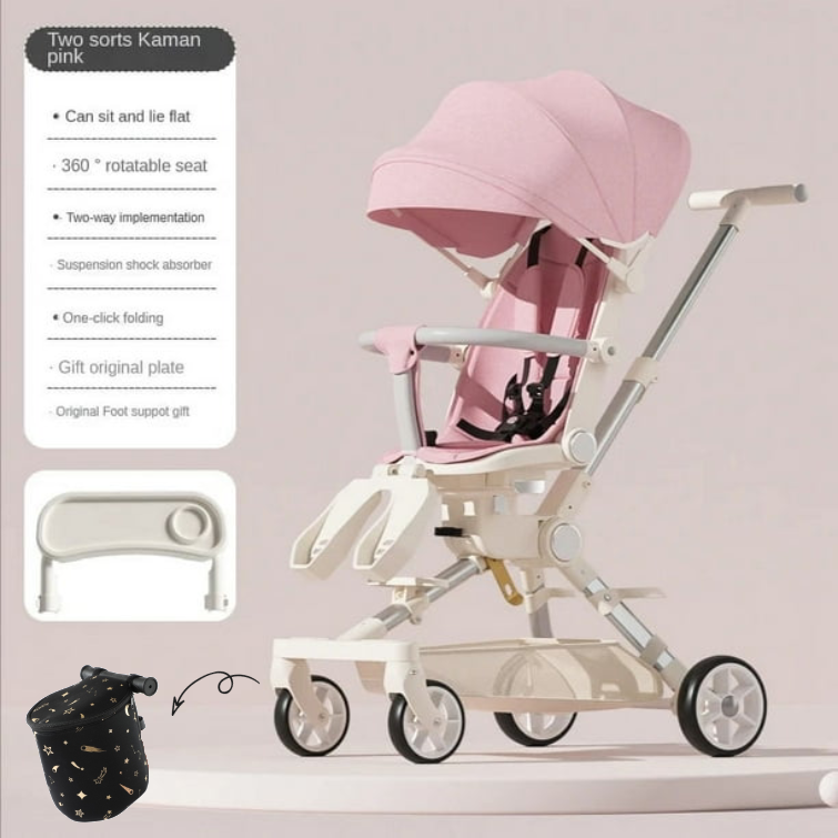 Cochecito de bebé cochecito de cuatro ruedas cochecito de bebé ligero bidireccional carrito para niños Cochecito de bebé con comodidad para bebé ShopWise Round