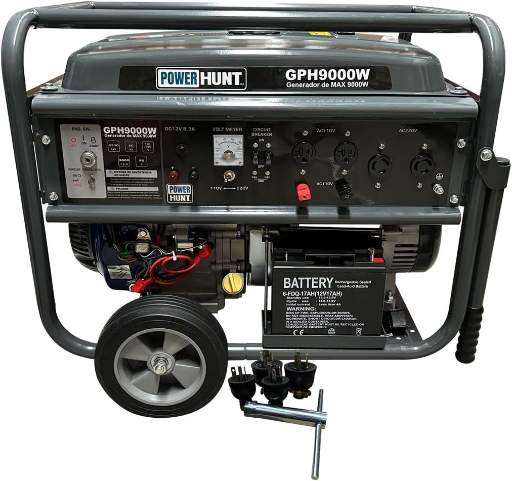 Generador Electrico Monofasico 18hp inverter 9000w POWER HUNT 120/220v
