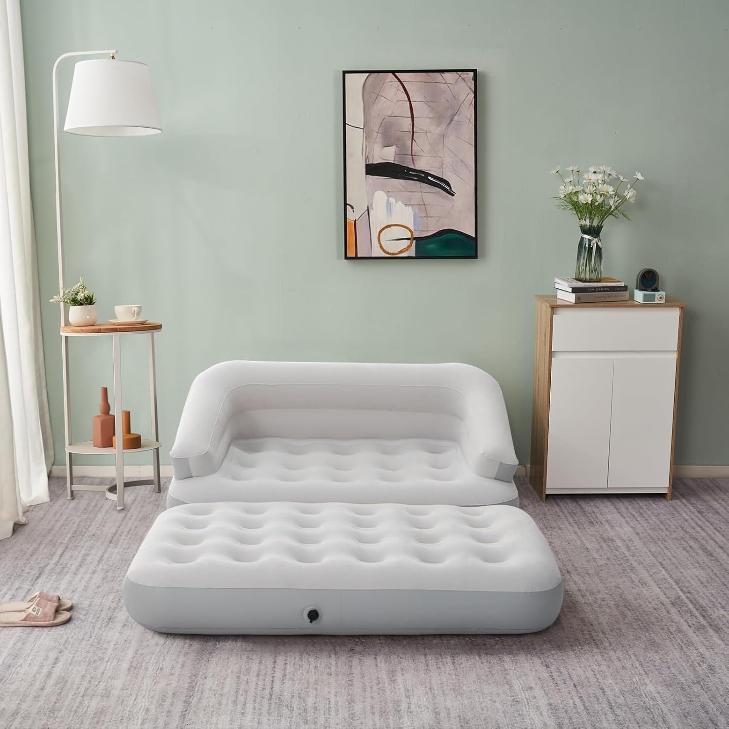 Outraveler - Sofá hinchable para acampar, color gris