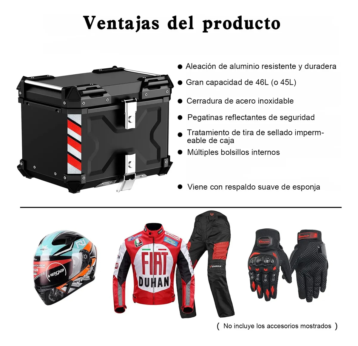 Caja Para Moto Top Case Maletero Todo El Aluminio 45l