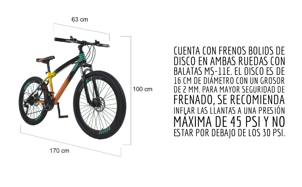 Bicicleta Deportiva Urbana Rodada 26 21 Velocidades Amortiguador Delantero Frenos Disco Acero 