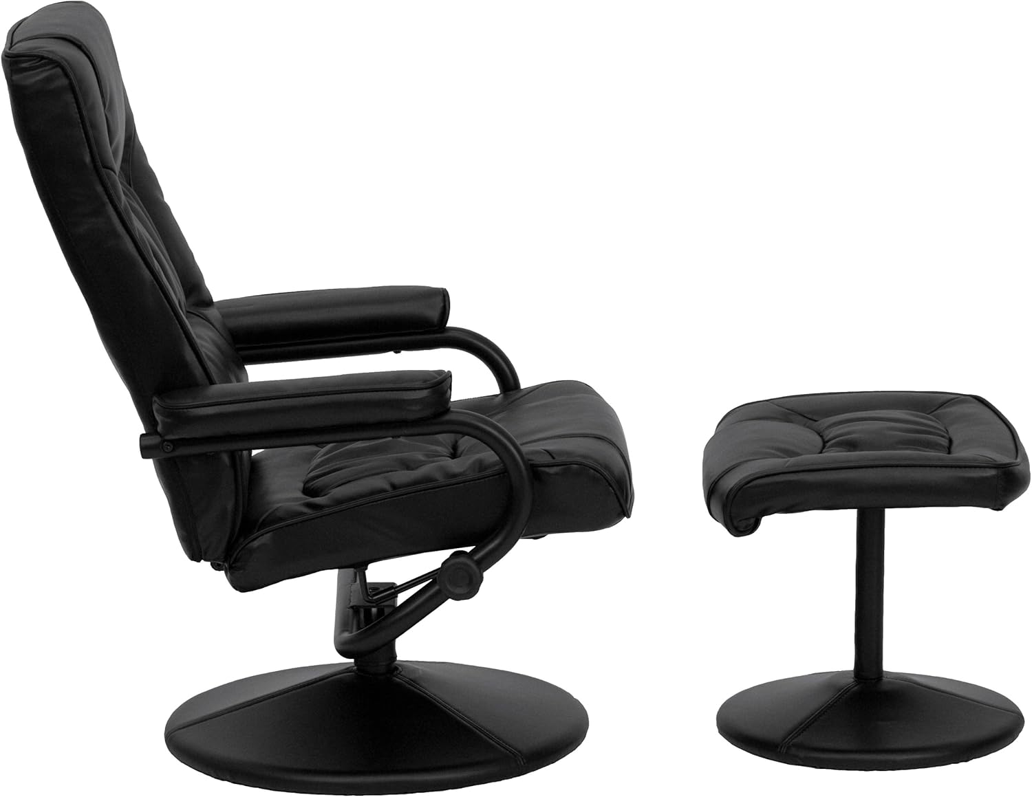 Flash Furniture Rachel - Reclinador y otomano contemporáneo multiposición con Base Envuelta en Piel café Suave