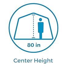 Especificación técnica de 80 pulgadas de altura central, la persona alta puede estar de pie en la tienda de campaña, estilo cabina