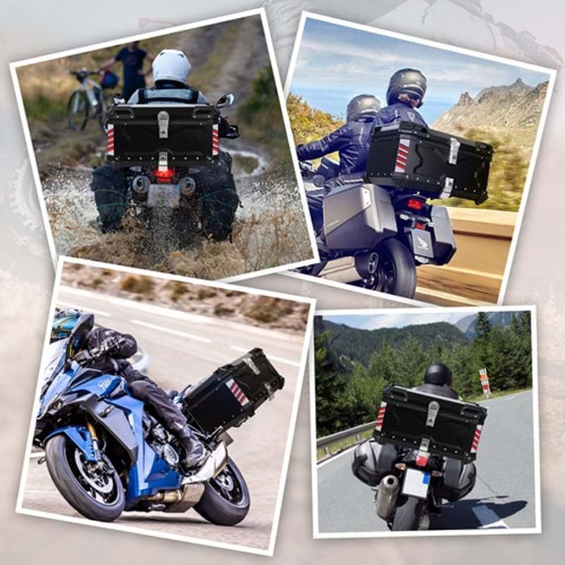 Caja Superior de Aluminio para Maletero de Motocicleta, 25 L, 30 L, 36 L, 45 L, 55 L, 65 L, Caja Superior Universal para Motocicleta, Funda para portaequipajes para Casco, Caja Trasera para