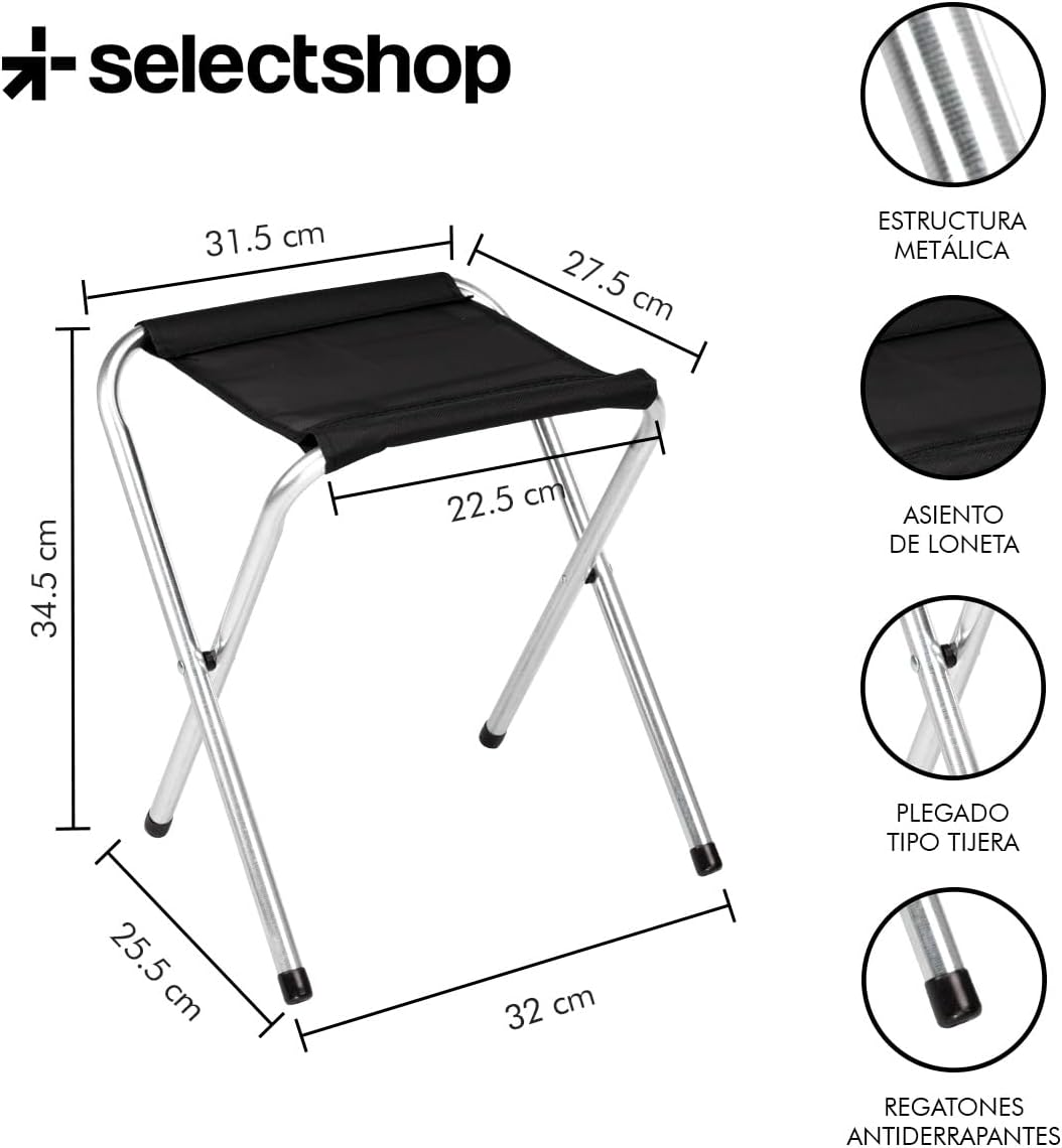 SELECTSHOP Mesa Plegable Portatil Comedor de Camping con 4 Sillas De Tela Taburetes Portatiles Mesa Resistente para Picnic Comedor Ajustable 120 cm-taza