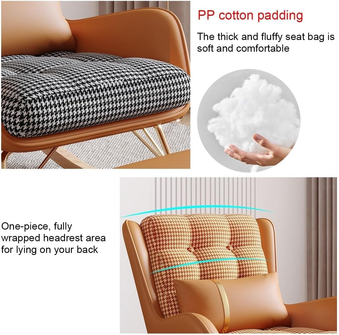 GLOBEXSS Mecedora reclinable para Sala de Estar con reposapiés Respaldo Alto Sillón Decorativo para Adultos Sala de Estar Dormitorio Silla Lateral Lazy Boy para Sala de Estar, Dormitorio, balcón