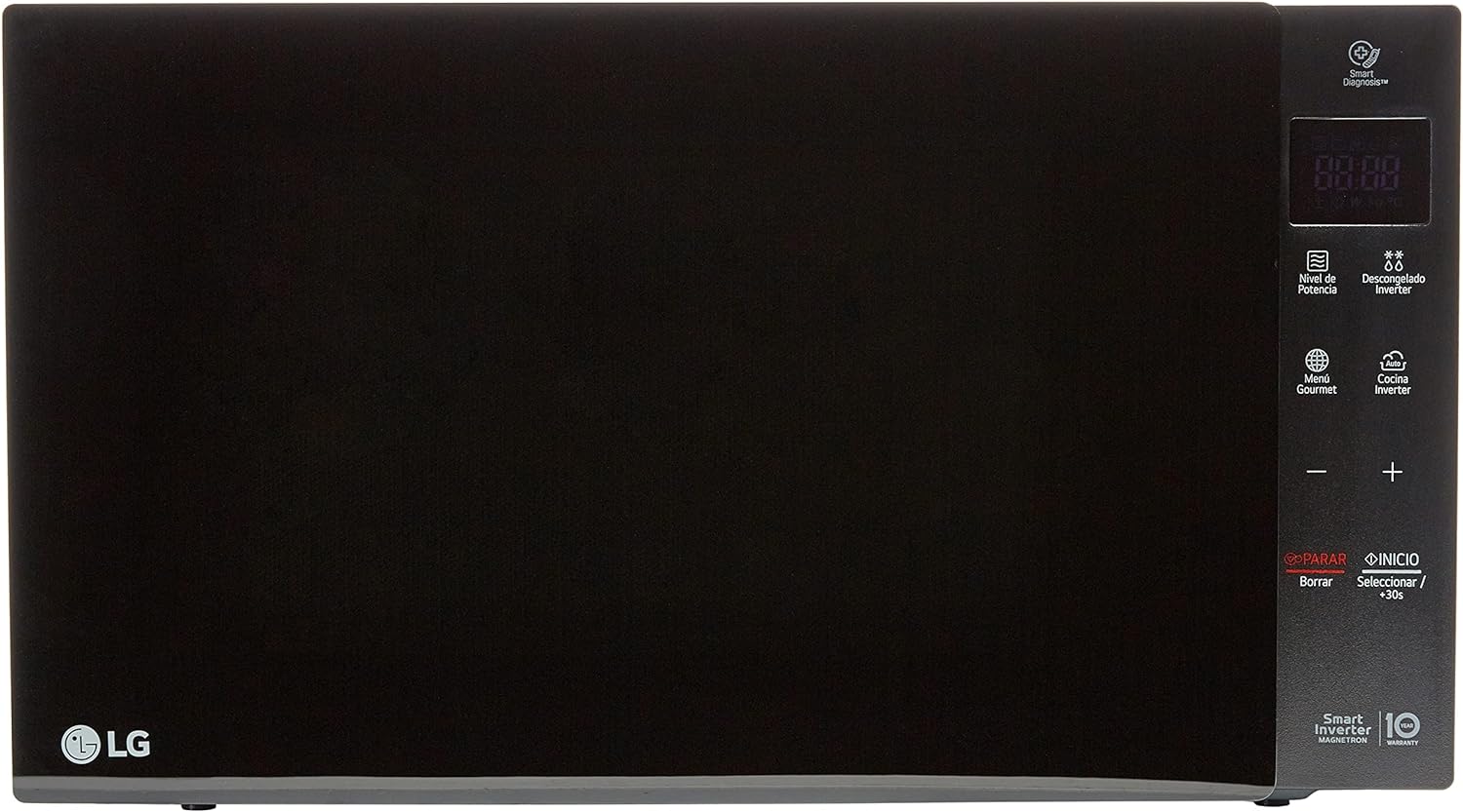 Horno de microondas LG, recubrimiento de facil limpieza, coccion uniforme, anillo giratorio estable, luz LED, Negro, modelo MS1536GIS