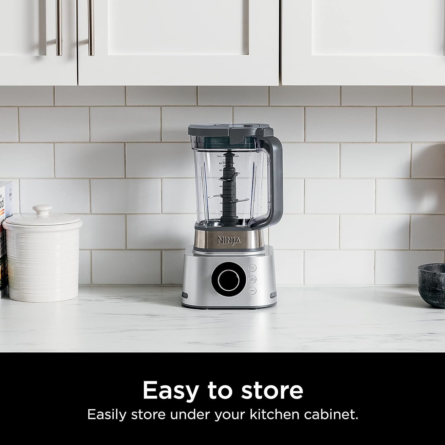 Ninja SS401 Foodi Power Blender Ultimate System con jarra de mezcla y procesamiento de alimentos de 70 onzas, fabricante de cuencos XL y extractor de nutrientes* y 7 funciones, color plateado—Cuchillo mezclador exprimidor