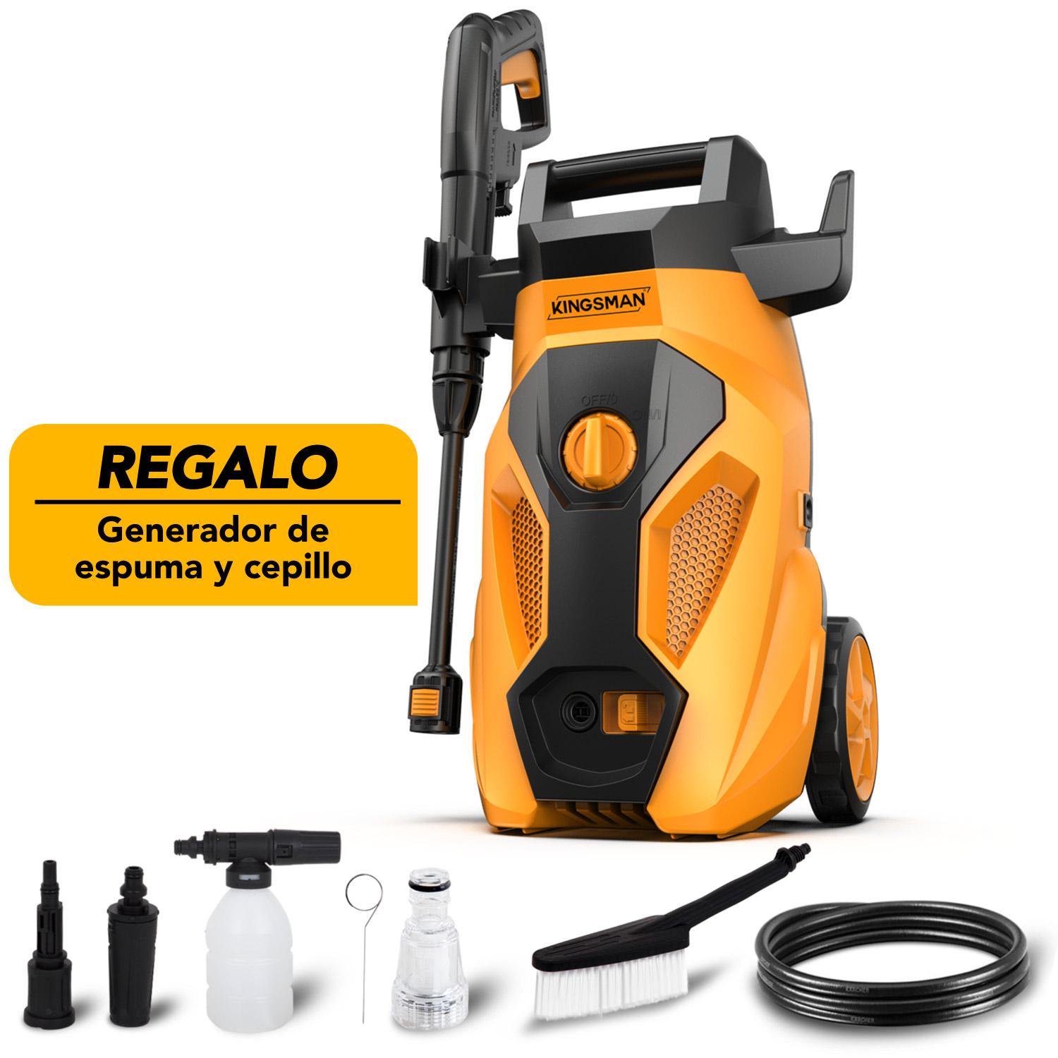 Hidrolavadora Eléctrica Portatil 2000 Psi 1600w + Accesorios Kingsman HIDROKING2000