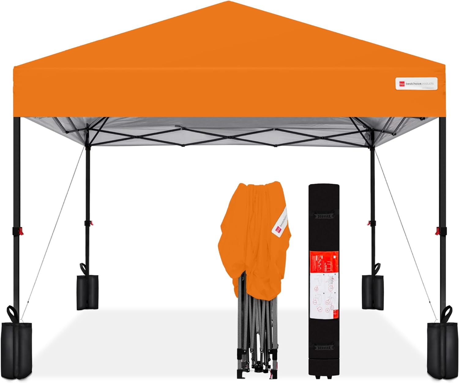 Best Choice Products - Toldo de armado fácil de 1 persona con un botón, tienda portátil e instantánea, funda, 3 x 3 metros, 4 bolsas de peso, color azul