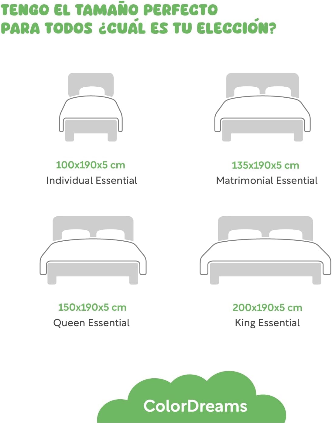 COLORDREAMS | Sofá Cama Matrimonial Plegable – Sillón Multifunción 3 En 1 – Relleno De Espuma – Funda Lavable – Hipoalergénico – Gris